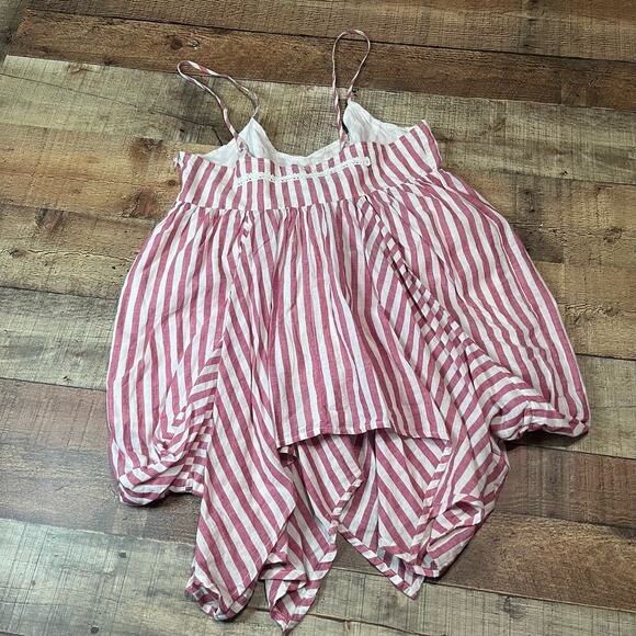 Olsenboye Wmns Red White Stripe 100% Cotton Flowy Boho Festival Tank Blouse Sz M - Picture 4 of 5